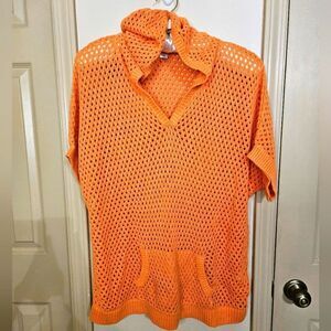 #067 CJ Banks Orange Breezy Hoodie Size: 3X